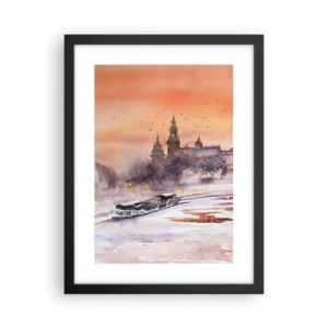 Plagát v čiernom ráme - Kráľovský západ slnka - 30x40 cm