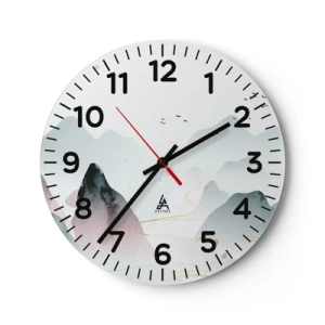 Nástenné hodiny - Cez vrcholy - 40x40 cm