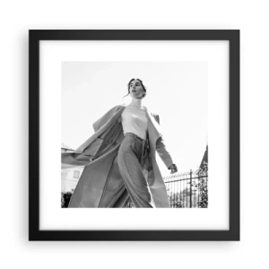 Plagát v čiernom ráme - Ideš so mnou? - 30x30 cm