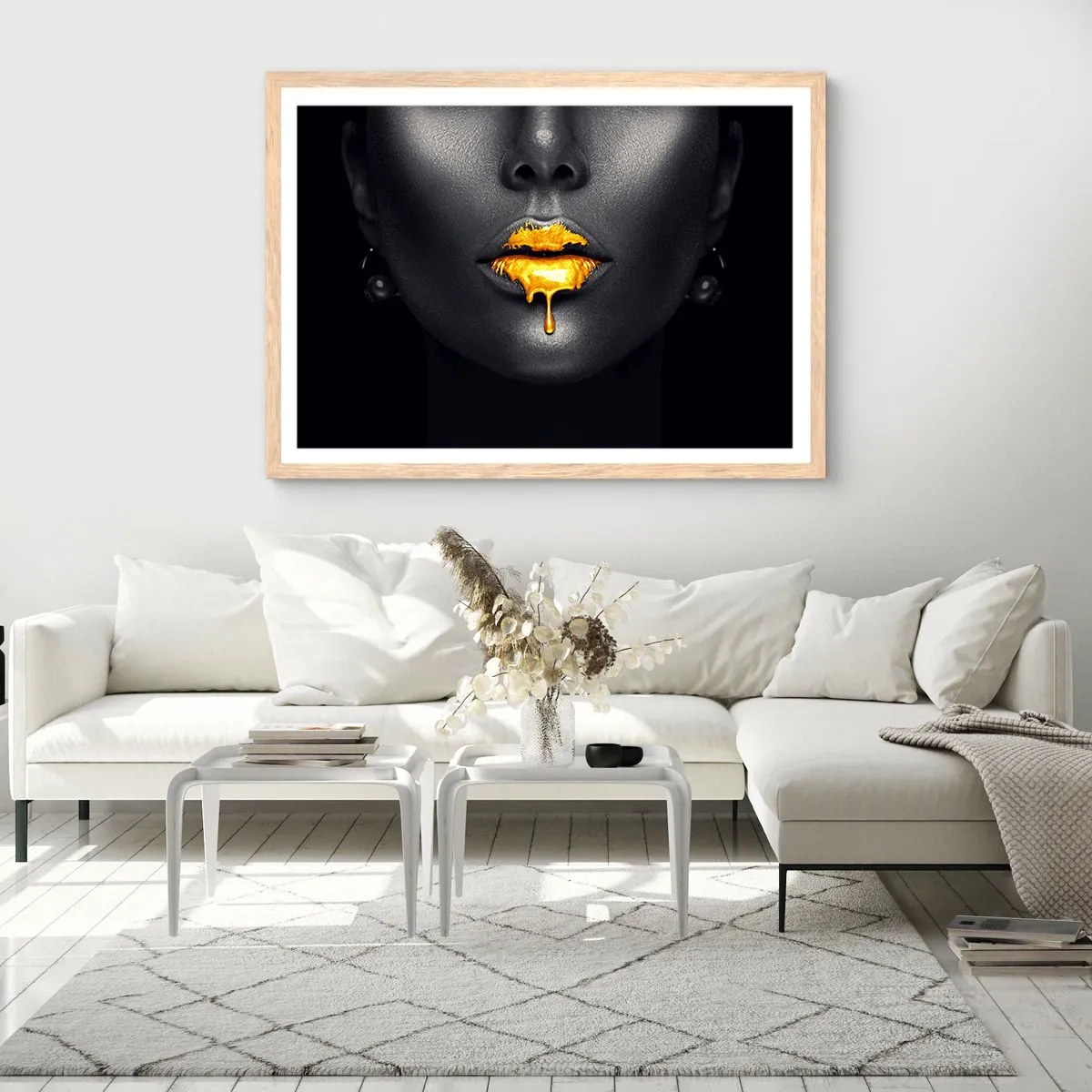 Plagát v ráme zo svetlého duba - Zlatoústa - 91x61 cm