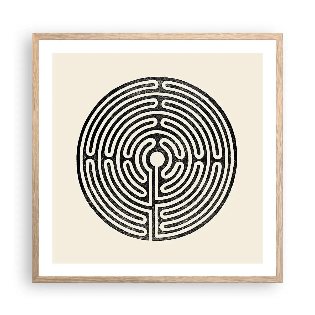 Plagát v ráme zo svetlého duba - Tajomný poriadok - 60x60 cm