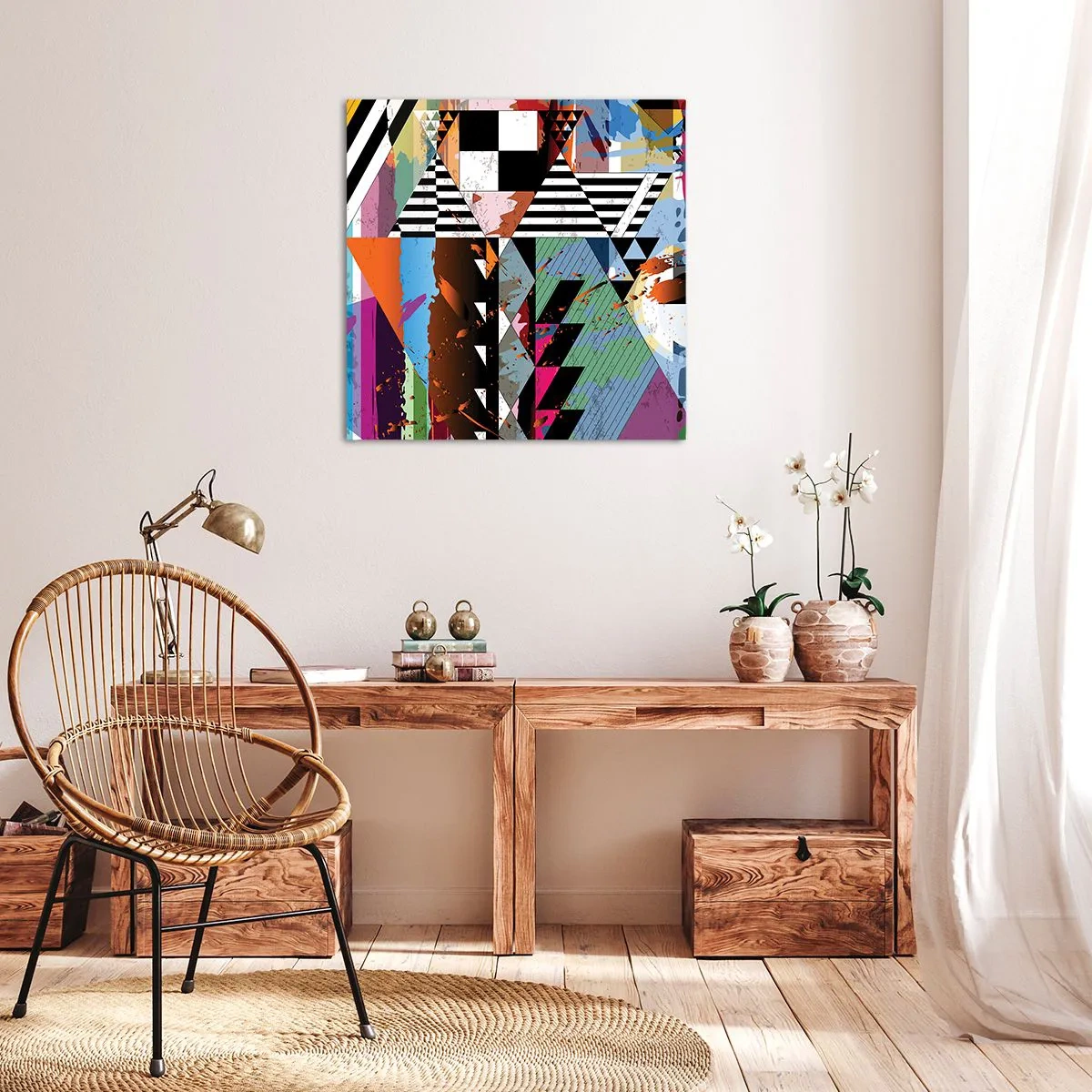 Obraz na plátne - Geometricky a organicky - 60x60 cm