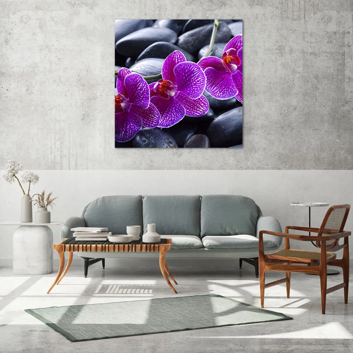 Obraz na skle - Kamene sa rozžiarili nadšením - 60x60 cm