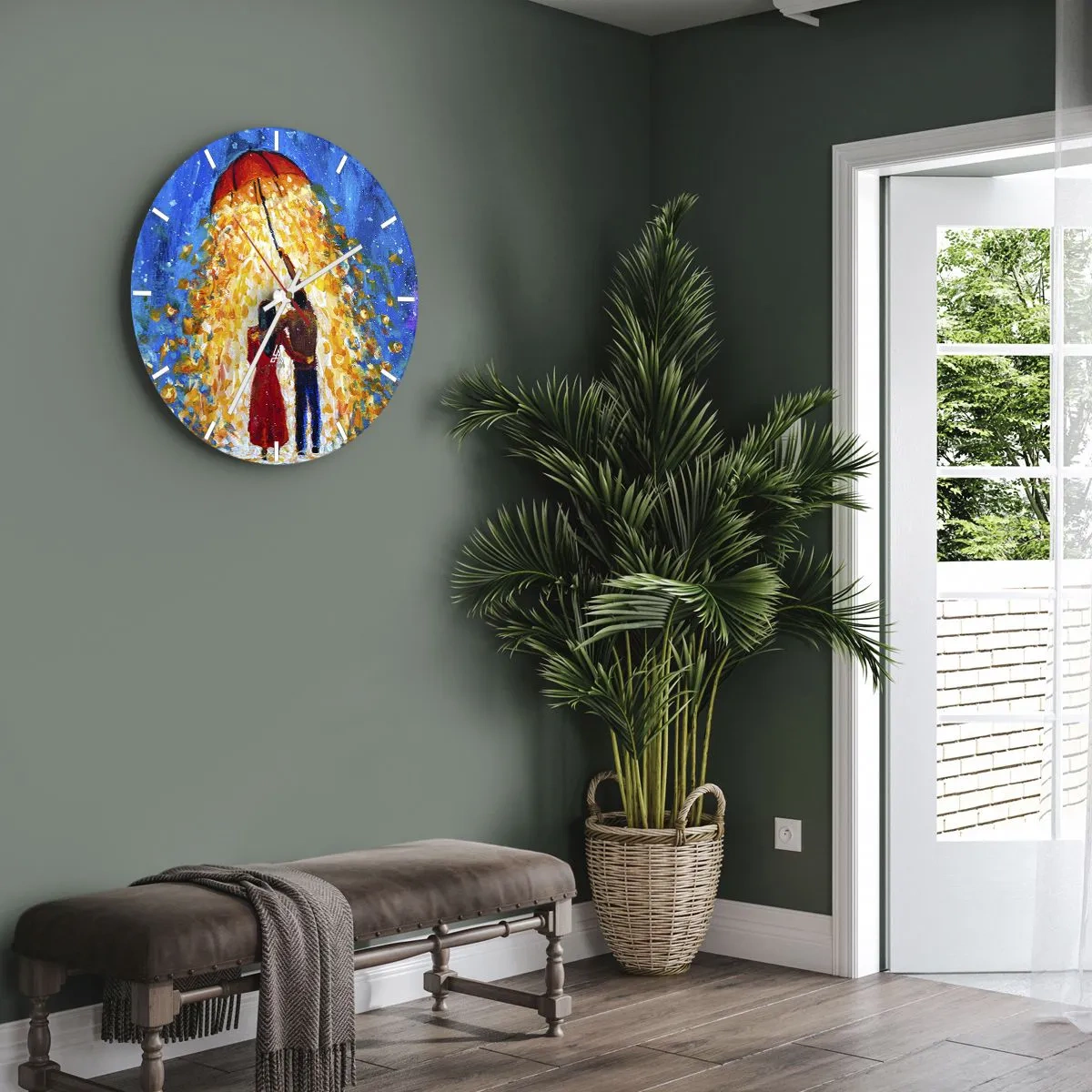 Nástenné hodiny - Mágia daždivého večera? - 30x30 cm