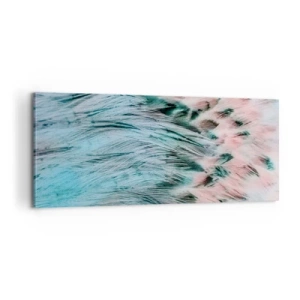 Obraz na plátne - Zafírovo ružové páperie - 100x40 cm