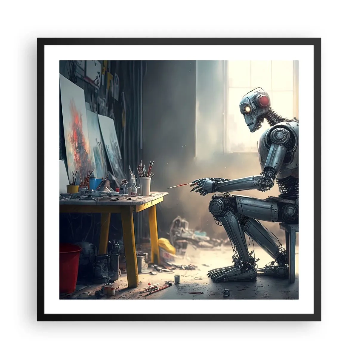 Plagát v čiernom ráme - Akt stvorenia - 60x60 cm