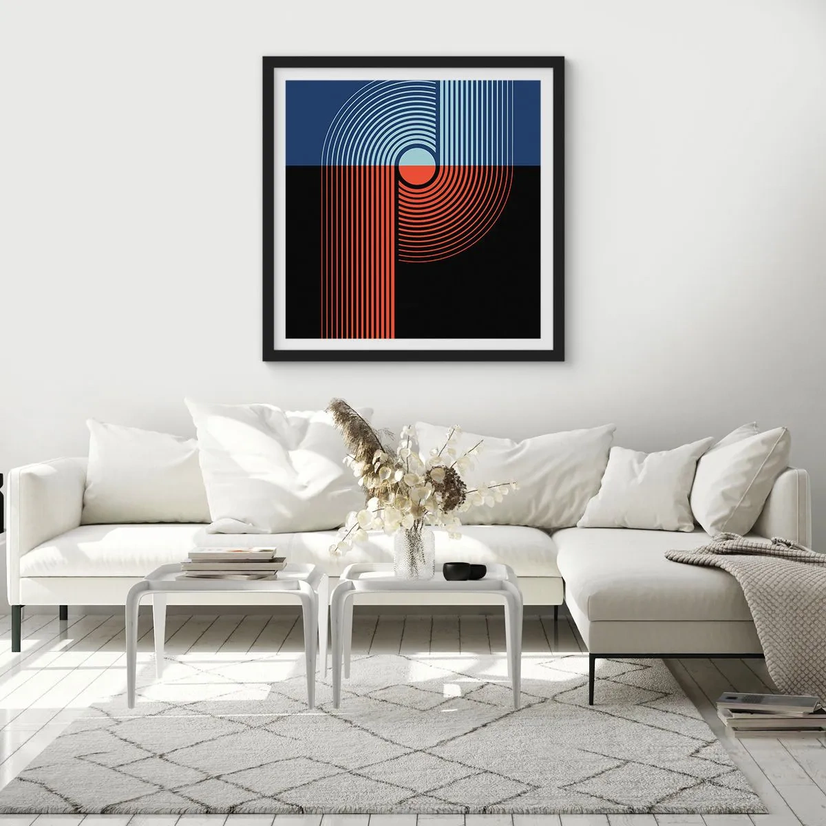 Plagát v čiernom ráme - V geometrickom objatí - 50x50 cm