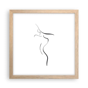Plagát v ráme zo svetlého duba - Nepolapiteľná ako vlna - 30x30 cm