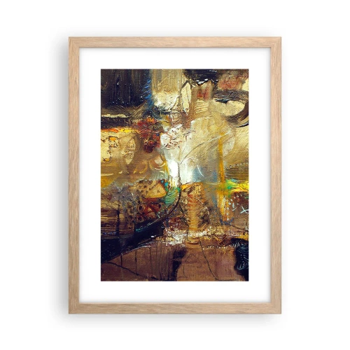 Plagát v ráme zo svetlého duba - Zima, teplejšie, horúco - 30x40 cm