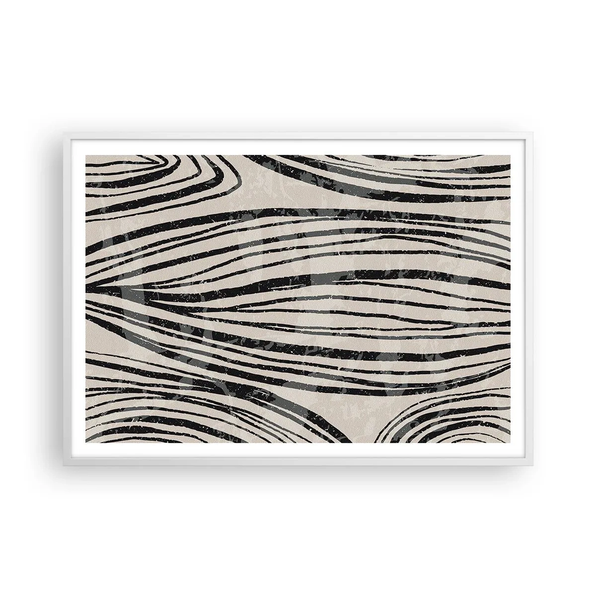 Plagát v bielom ráme - Močiar s líniami - 100x70 cm