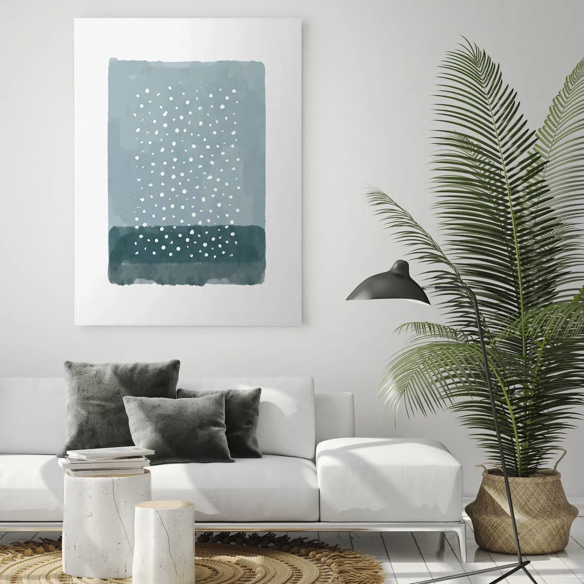 Obraz na skle - Pestované na modrej - 50x70 cm