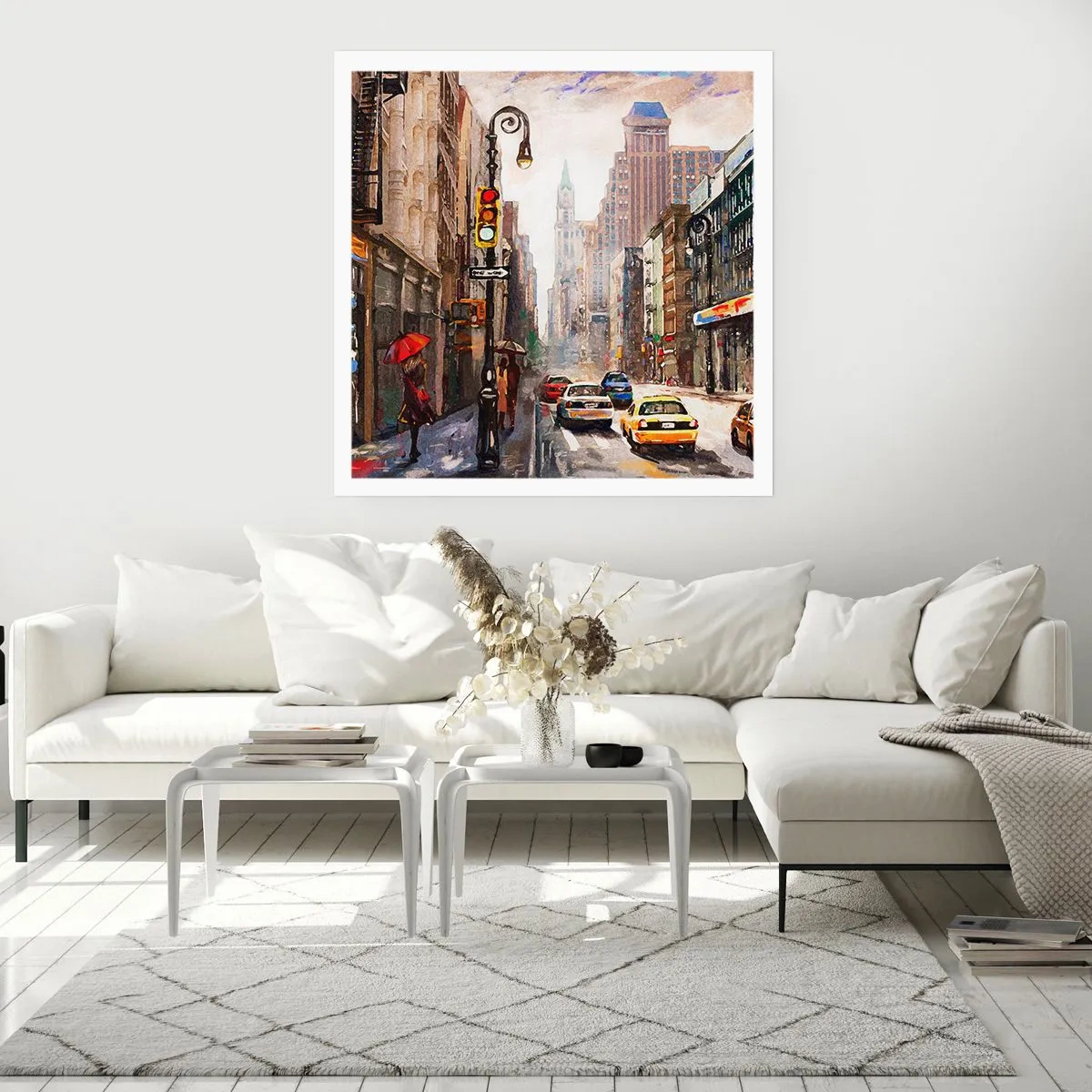 Plagát - New York – farebný aj v daždi - 60x60 cm