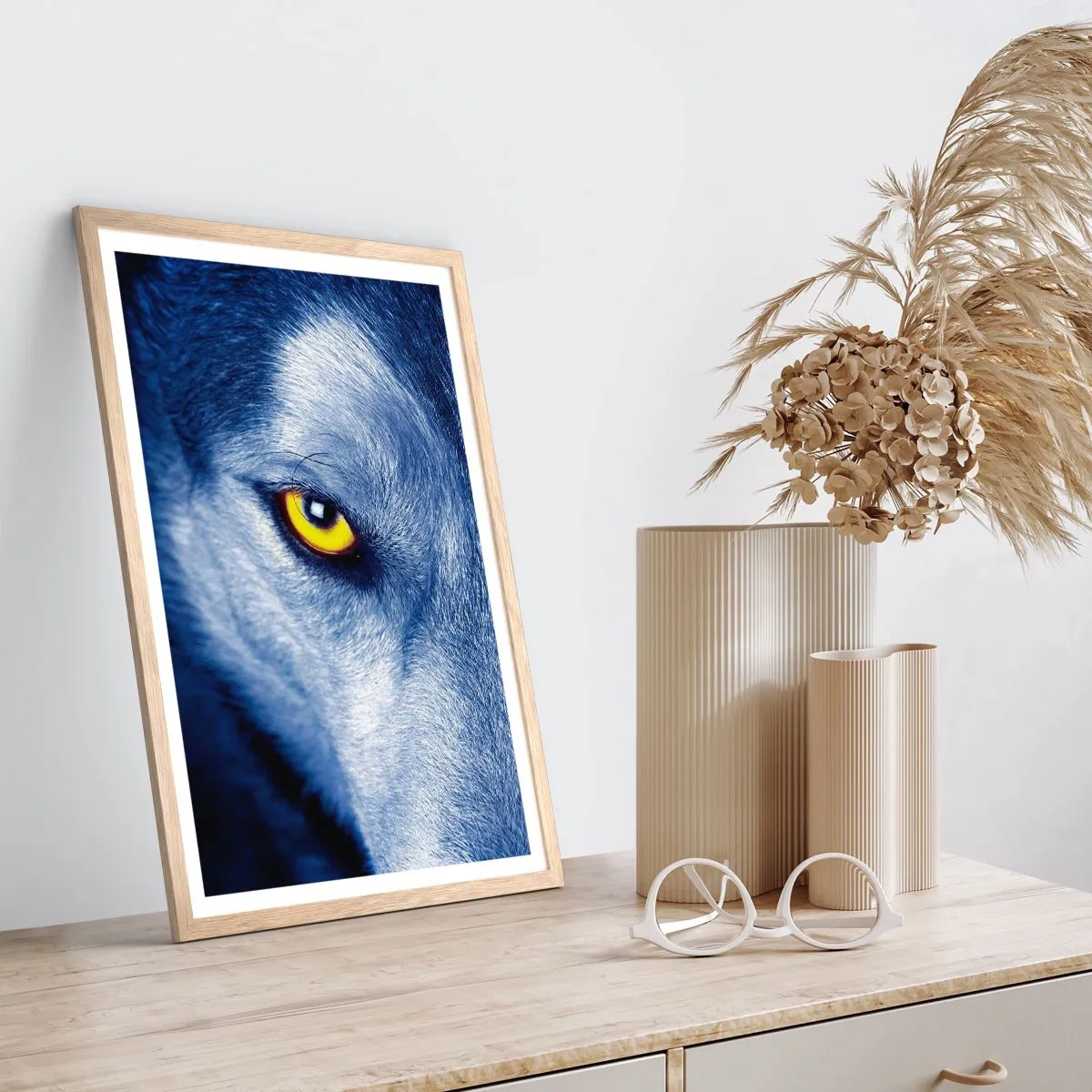 Plagát v ráme zo svetlého duba - Fascinujúci pohľad - 61x91 cm