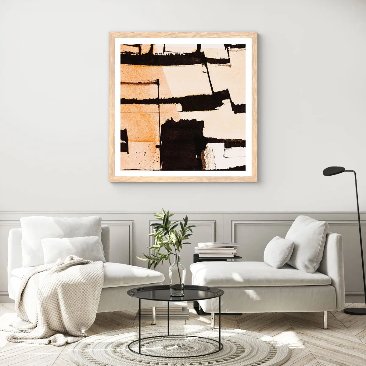 Plagát v ráme zo svetlého duba - Avšak poriadok - 30x30 cm