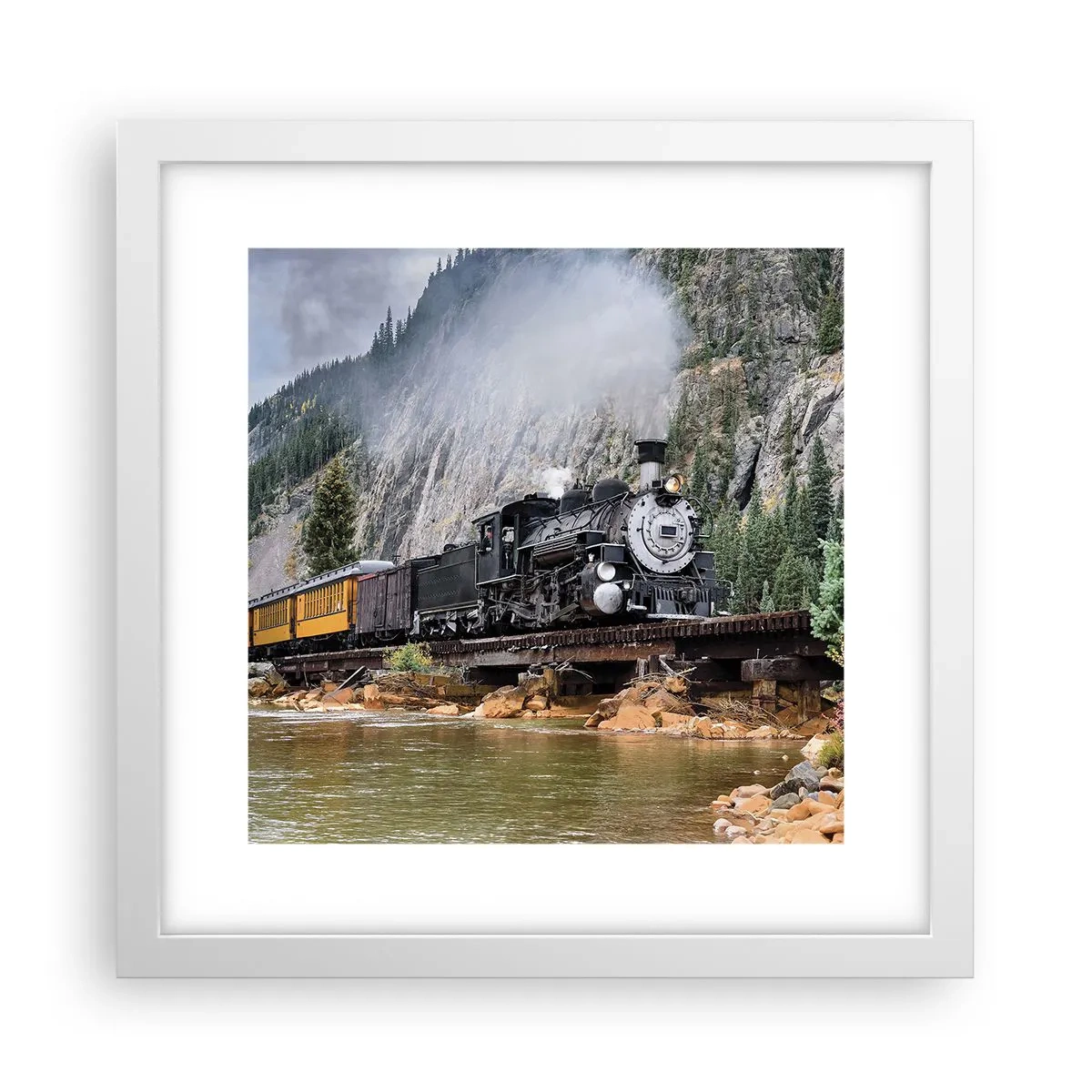 Plagát v bielom ráme - A kam to? Kam? - 30x30 cm