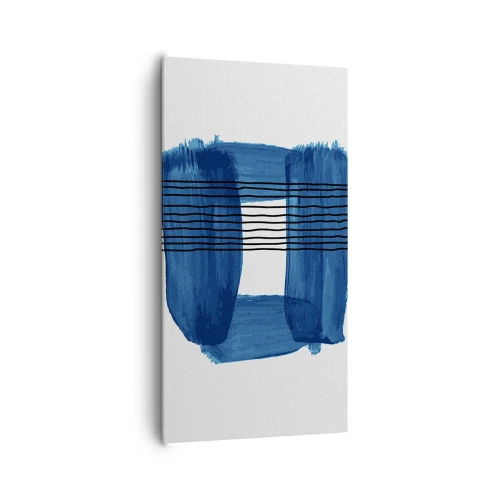 Obraz na plátne - Modročierna kompozícia - 65x120 cm