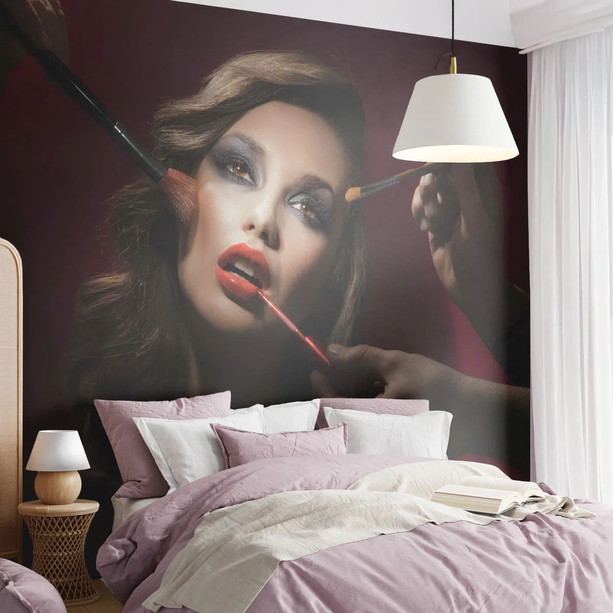 Samolepiaca Fototapeta Deluxe Sticker - Krásna zasnená - Žena, Makeup, Herečka - 250x175 cm