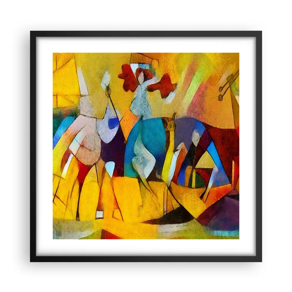 Plagát v čiernom ráme - Slnko - život - radosť - 50x50 cm