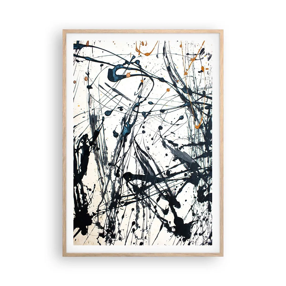Plagát v ráme zo svetlého duba - Expresionistická abstrakcia - 70x100 cm