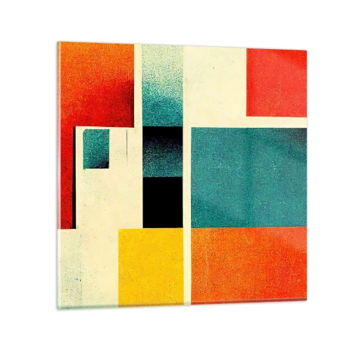 Obraz na skle - Geometrická abstrakcia – dobrá energia - 30x30 cm