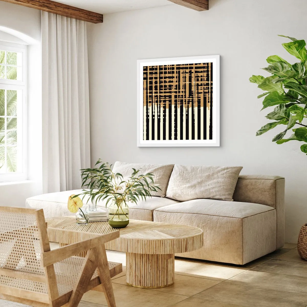 Plagát v bielom ráme - Architektonická abstrakcia - 50x50 cm