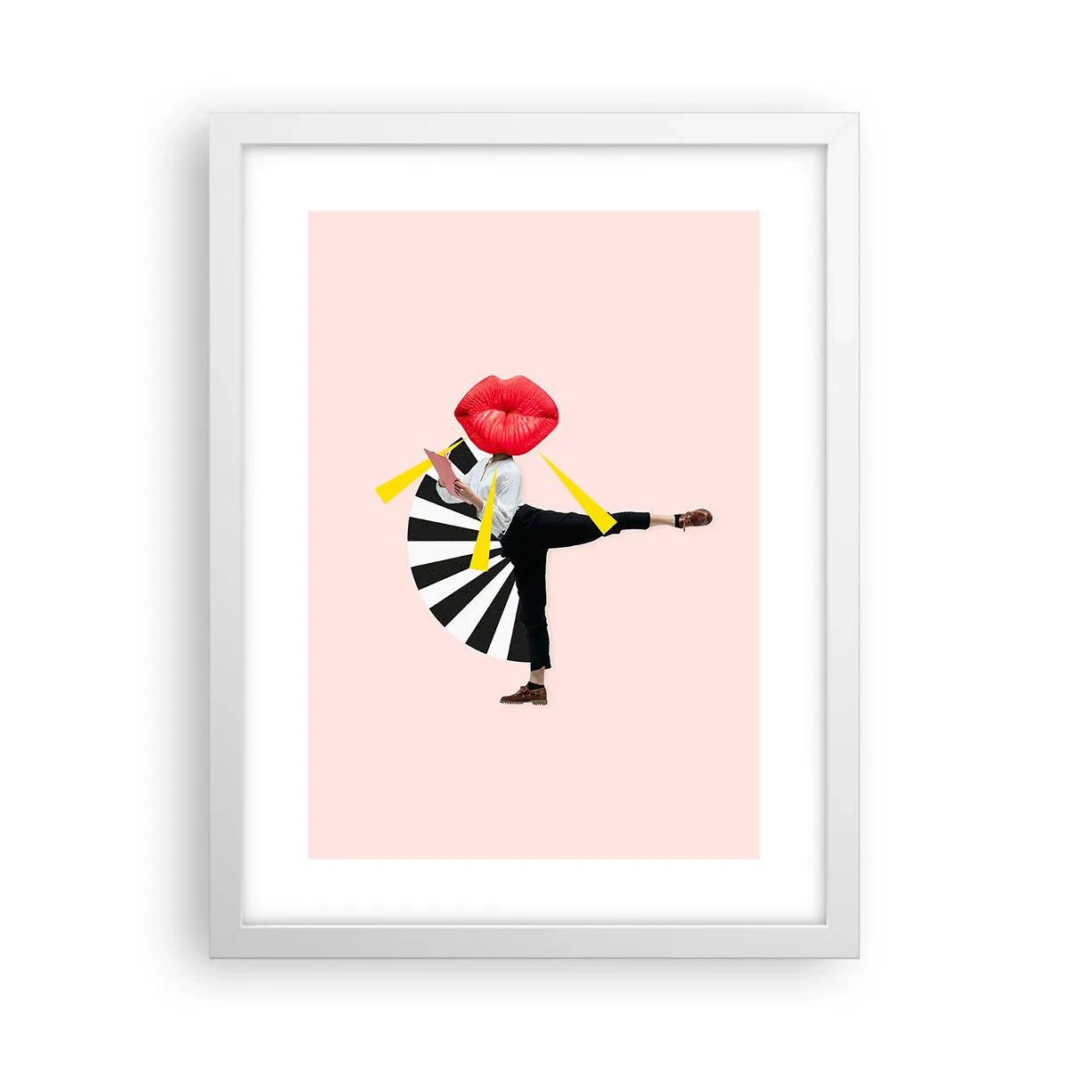 Plagát v bielom ráme - Surrealistický pop-art - 30x40 cm