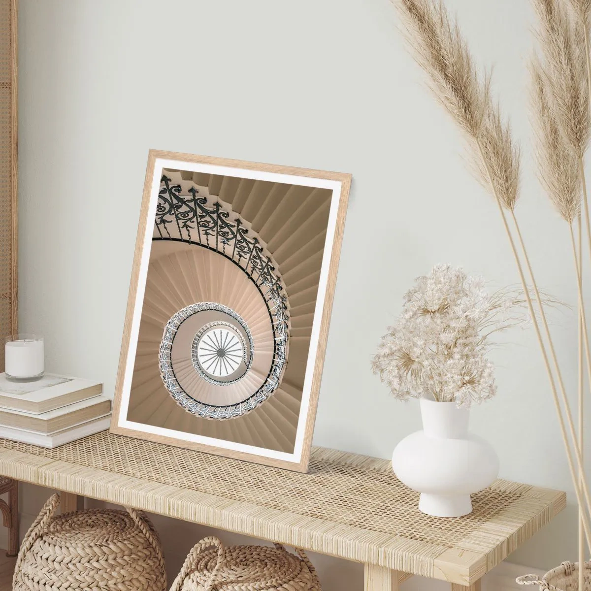 Plagát v ráme zo svetlého duba - Vnútri mušle - 30x40 cm