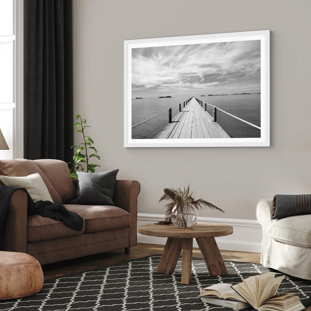 Plagát v bielom ráme - Čo tak cesta… - 70x50 cm