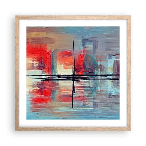 Plagát v ráme zo svetlého duba - Krajina v neznámej dimenzii - 50x50 cm