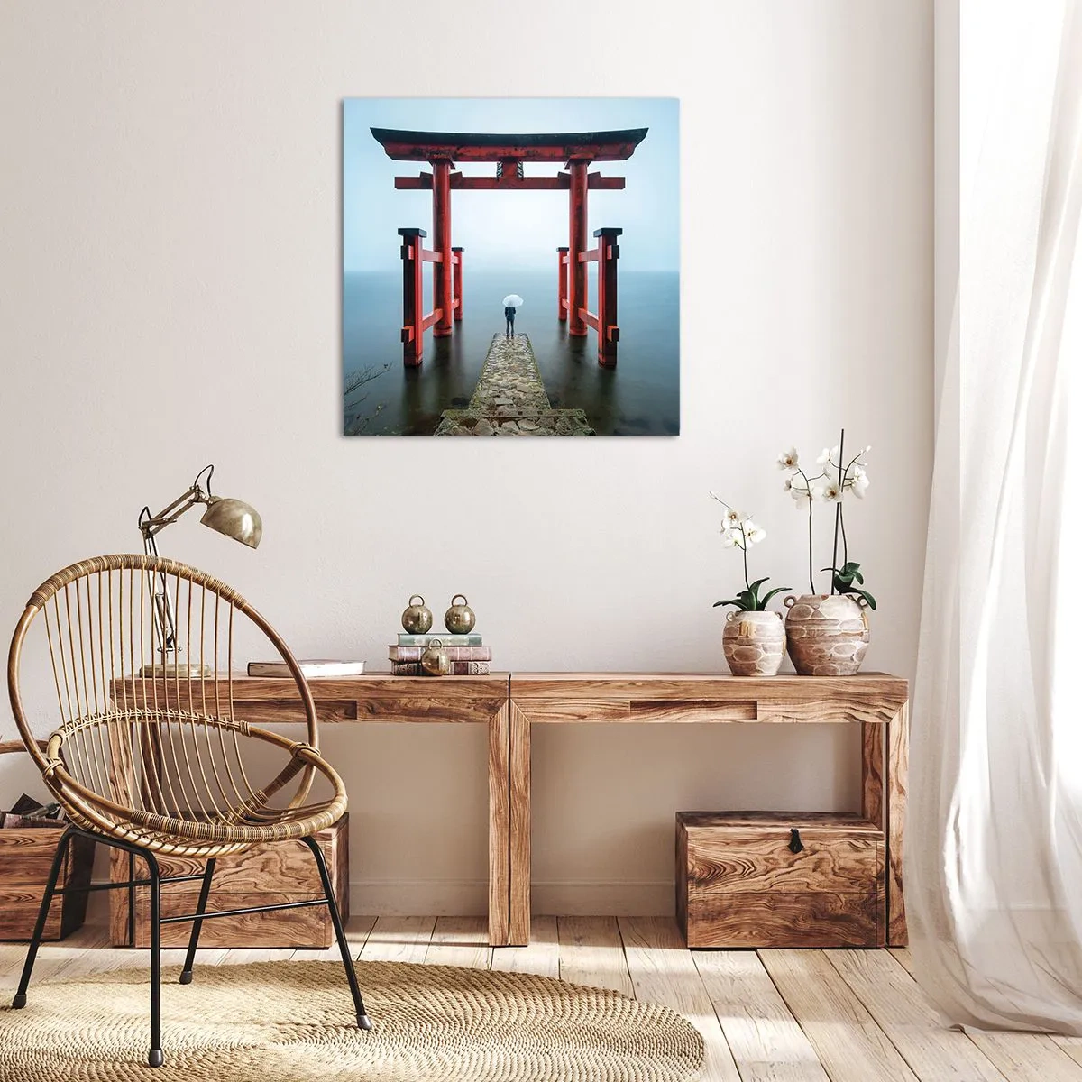 Obraz na plátne - Japonské zamyslenie - 70x70 cm
