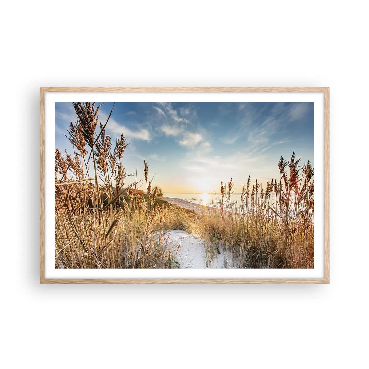 Plagát v ráme zo svetlého duba - Severná pláž - 91x61 cm