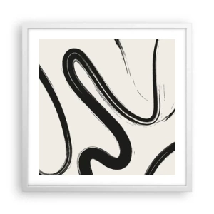 Plagát v bielom ráme - Čiernobiely rozmar - 50x50 cm