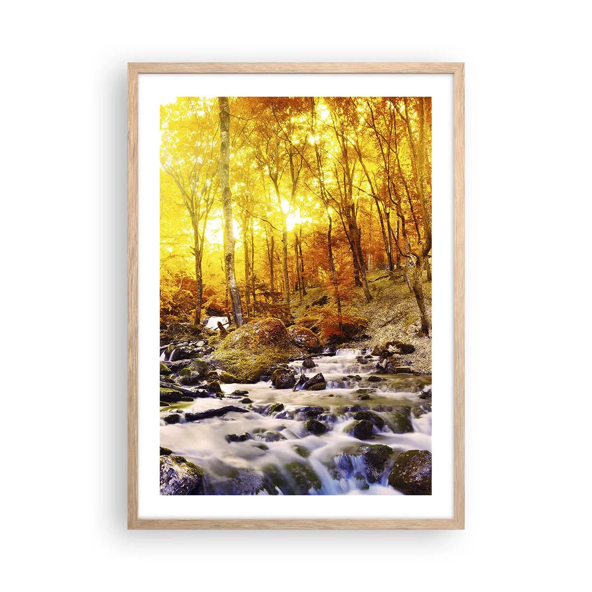 Plagát v ráme zo svetlého duba - Kamene zasadené do zlata a platiny - 50x70 cm