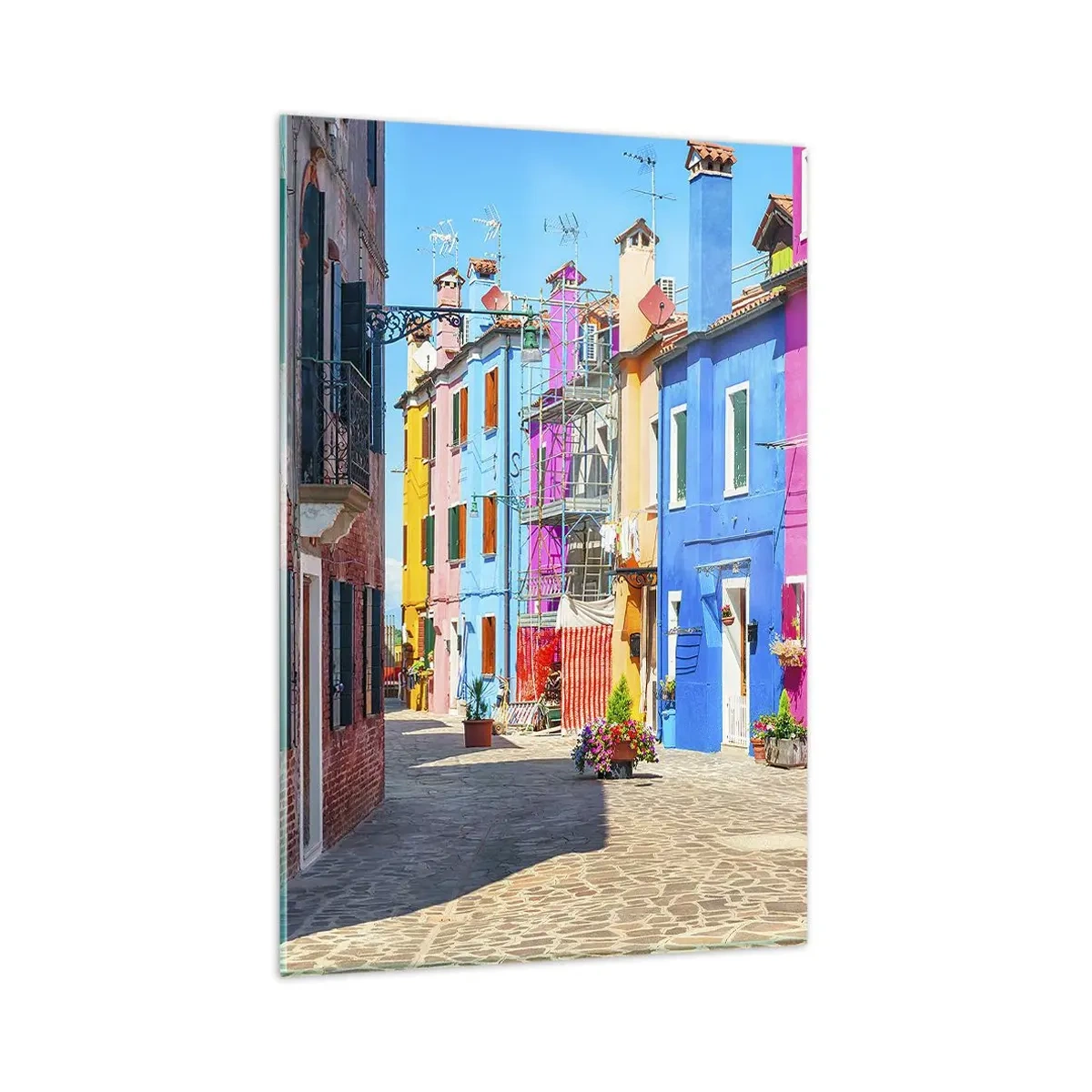 Obraz na skle - Mestečko „Pod papagájmi“ - 80x120 cm