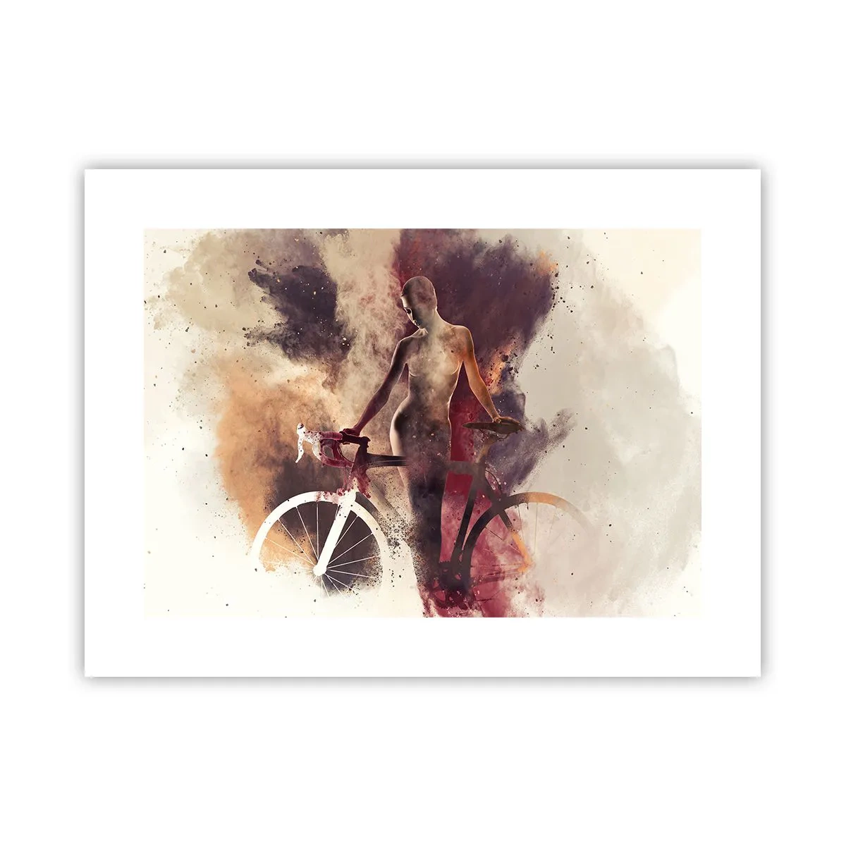 Plagát - Cyklistická duša v mramorových tvaroch - 40x30 cm