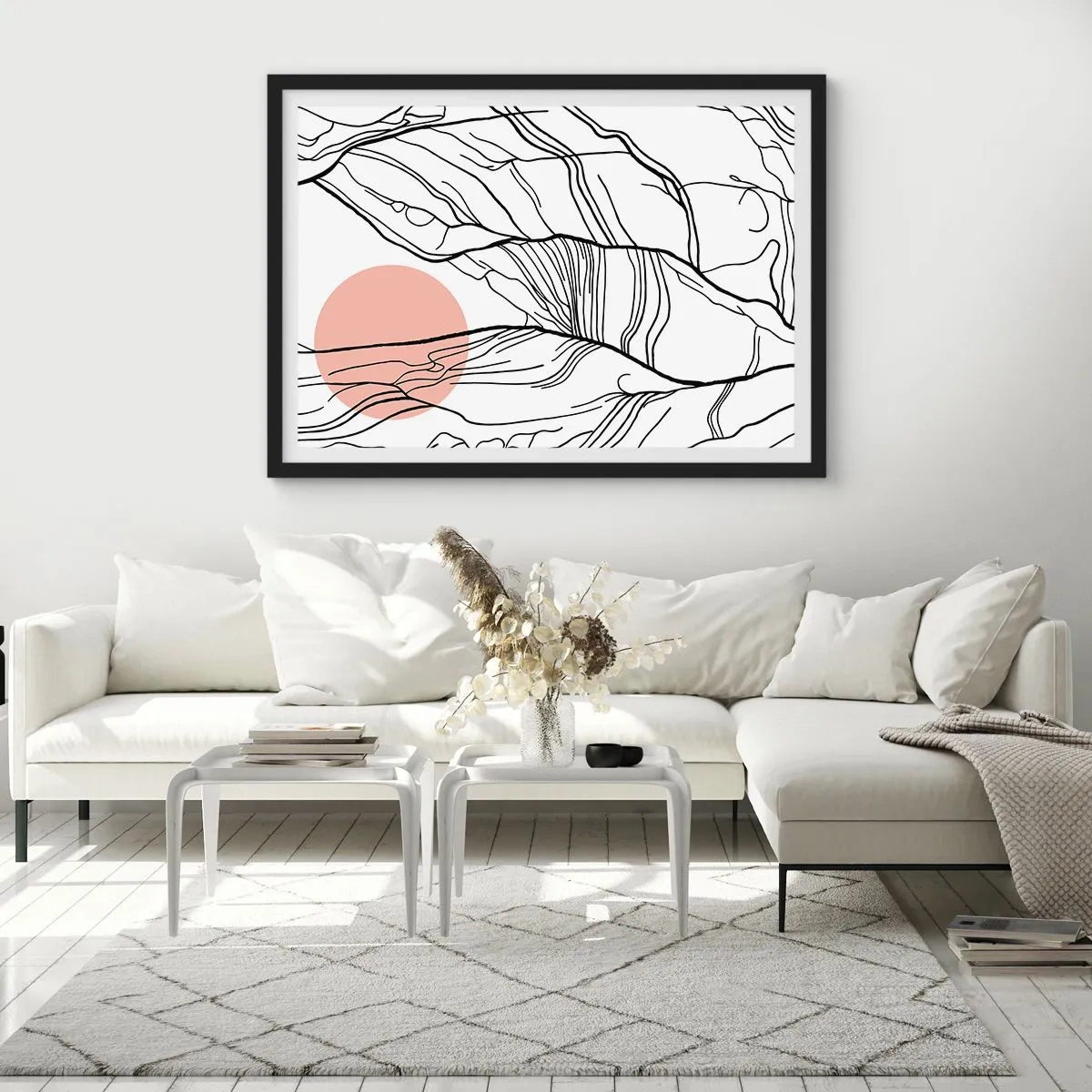 Plagát v čiernom ráme - V sieti vetvičiek - 91x61 cm