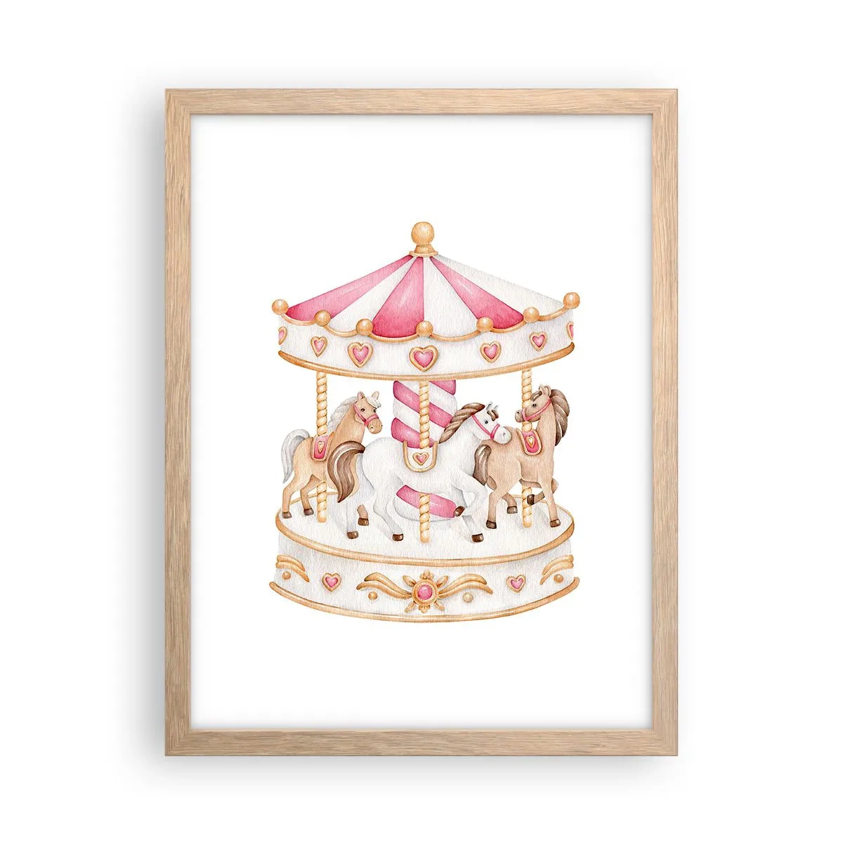 Plagát v ráme zo svetlého duba - Sladký svet detstva - 30x40 cm