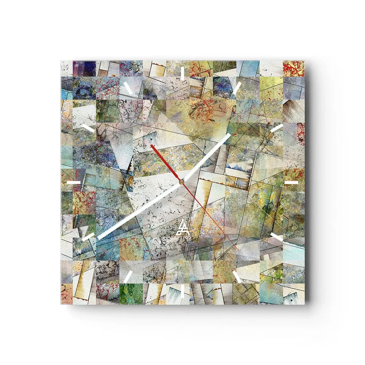 Nástenné hodiny - Geometrické preskupenie - 30x30 cm