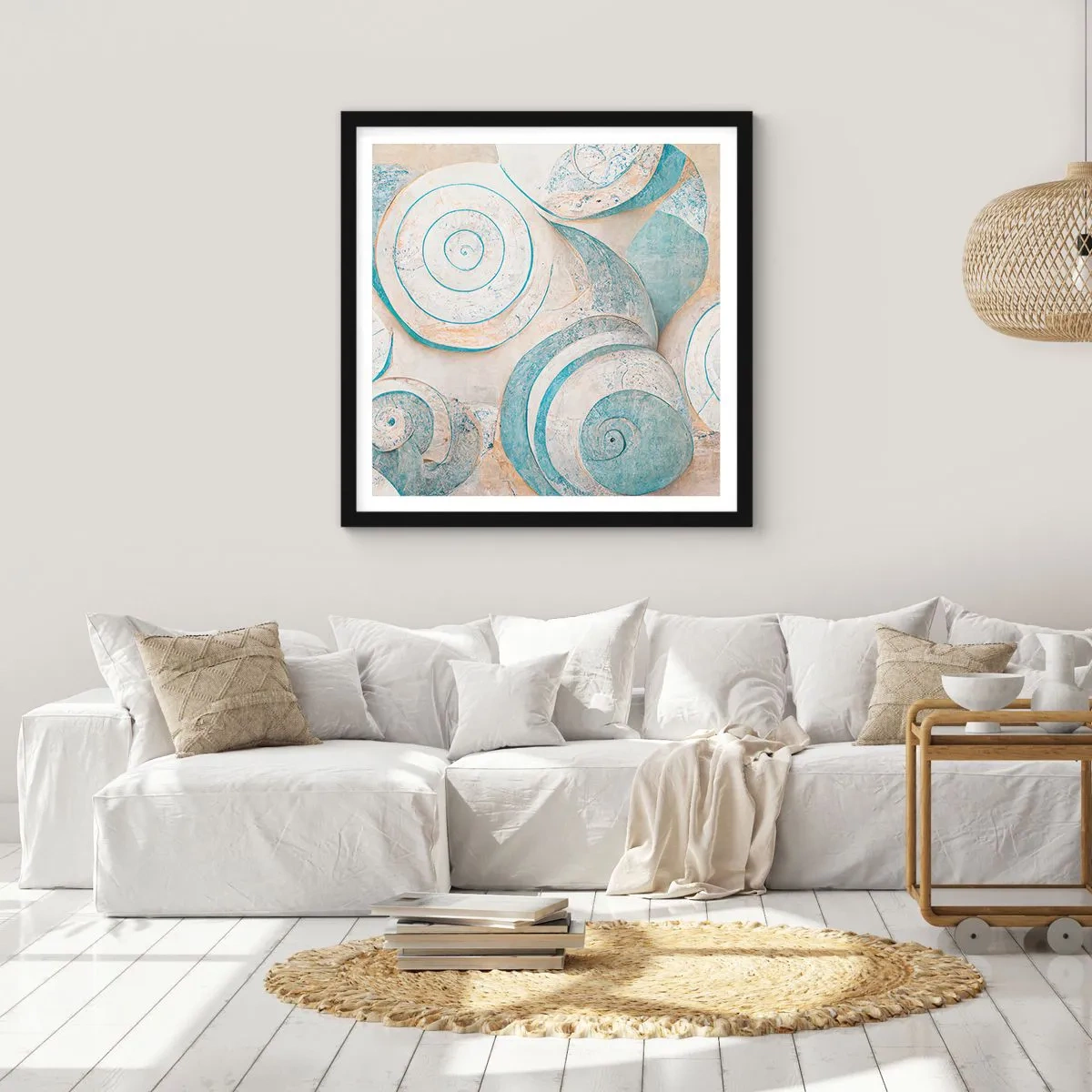 Plagát v čiernom ráme - Čo skrýva mušľa? - 60x60 cm