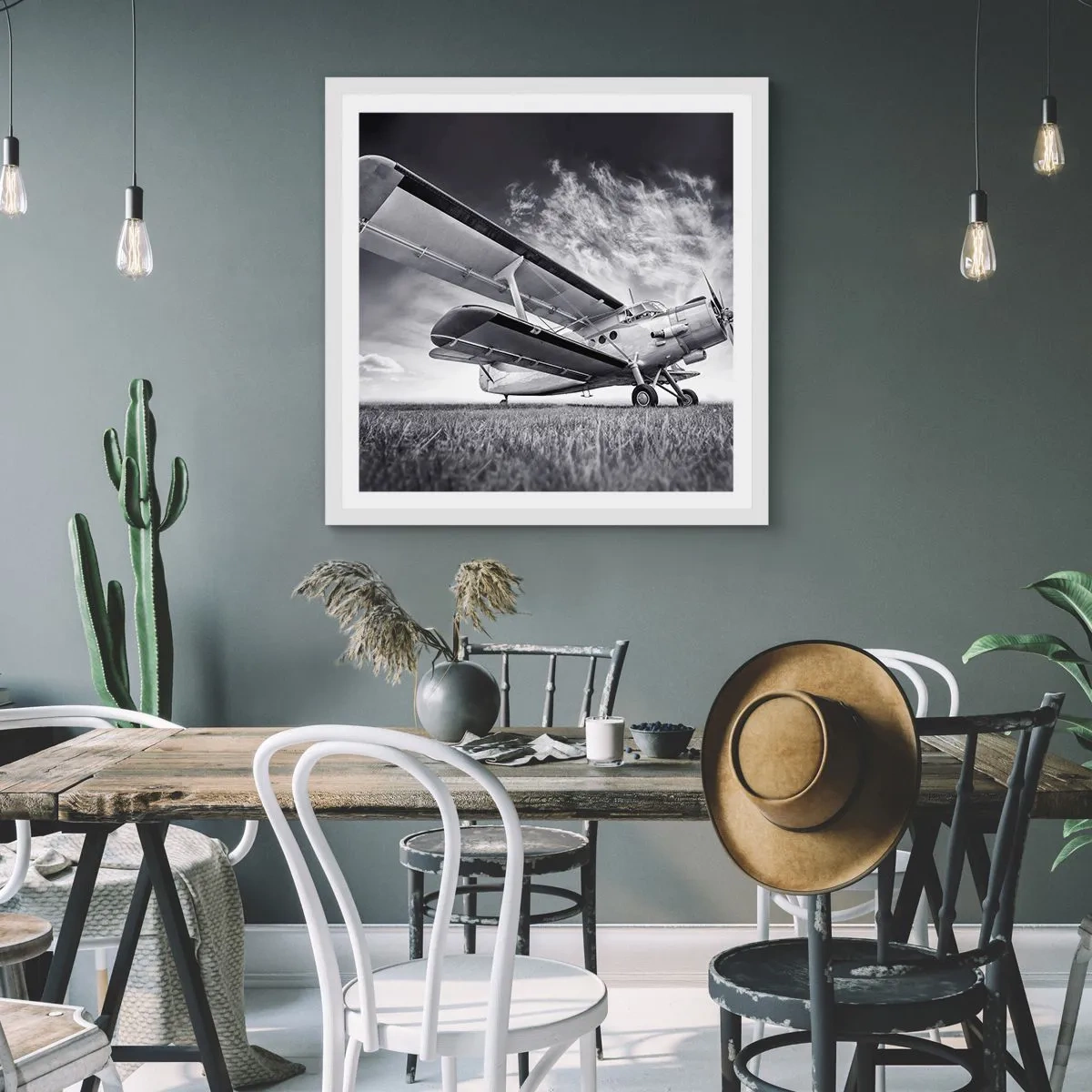 Plagát v bielom ráme - Okrídlený pútnik - 50x50 cm