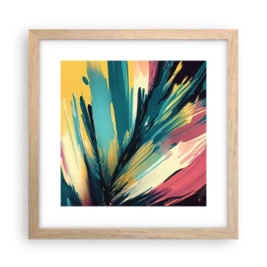 Plagát v ráme zo svetlého duba - Kompozícia – explózia radosti - 30x30 cm