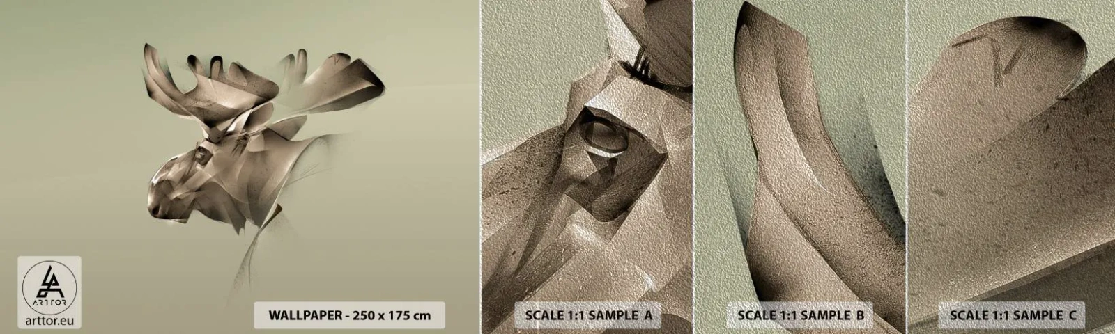 Vzorka fototapety Premium Sand - Jemná sila pokoja - Los, Abstrakcia, Kus - 100x30 cm