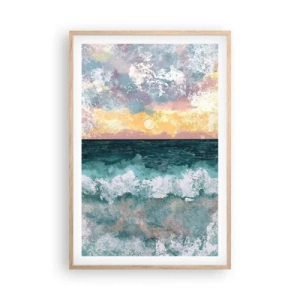 Plagát v ráme zo svetlého duba - Voda, svetlo, vzduch - 61x91 cm