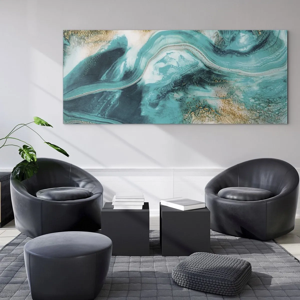 Obraz na skle - Rieka zlata - 90x30 cm