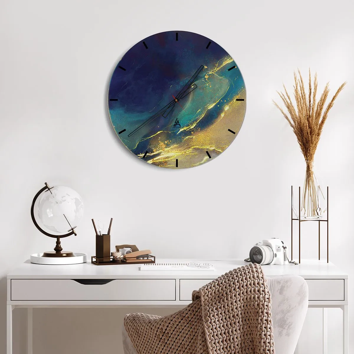 Nástenné hodiny - Zlatý močiar - 40x40 cm