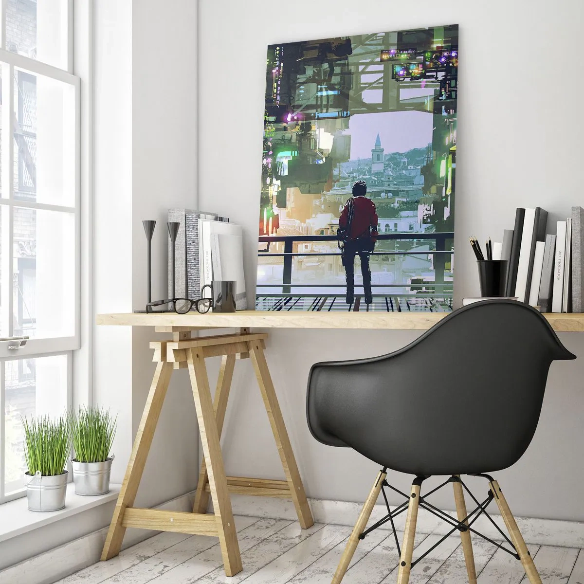 Obraz na skle - Dva svety - 50x70 cm