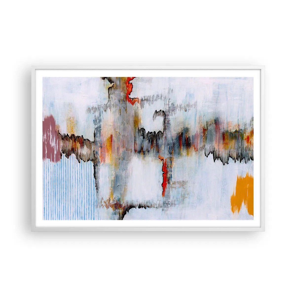 Plagát v bielom ráme - Paličkou po vode - 100x70 cm
