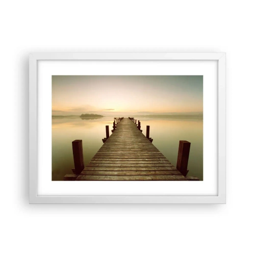 Plagát v bielom ráme - Úsvit, svitanie, svetlo - 40x30 cm