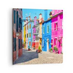 Obraz na plátne - Mestečko „Pod papagájmi“ - 60x60 cm