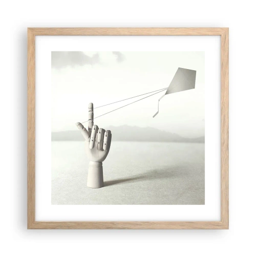 Plagát v ráme zo svetlého duba - Výzva - 40x40 cm
